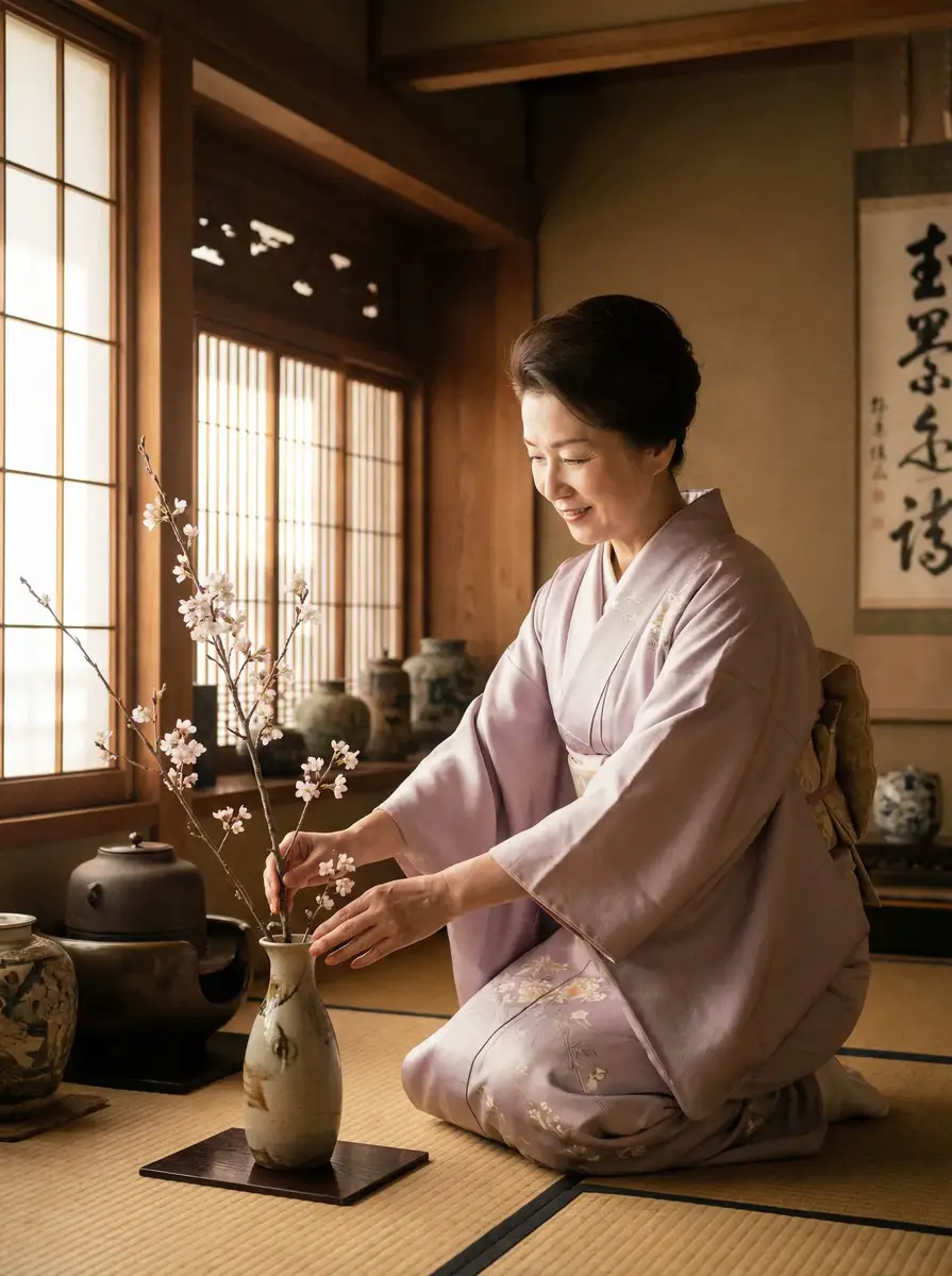 一位优雅的 《海角吃瓜》_海角吃瓜最新地址 | 深度揭秘海角吃瓜 在和室中插花